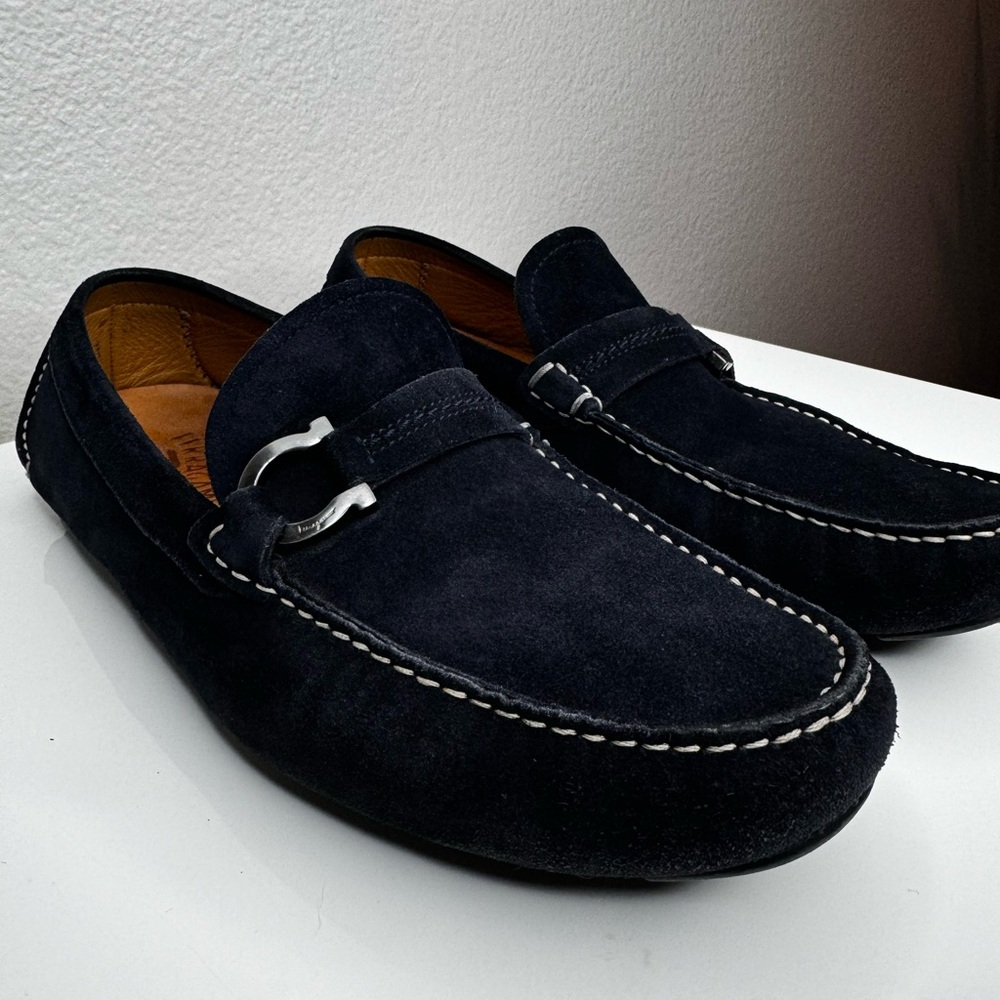 Salvatore Ferragamo Drivers - Navy Suede